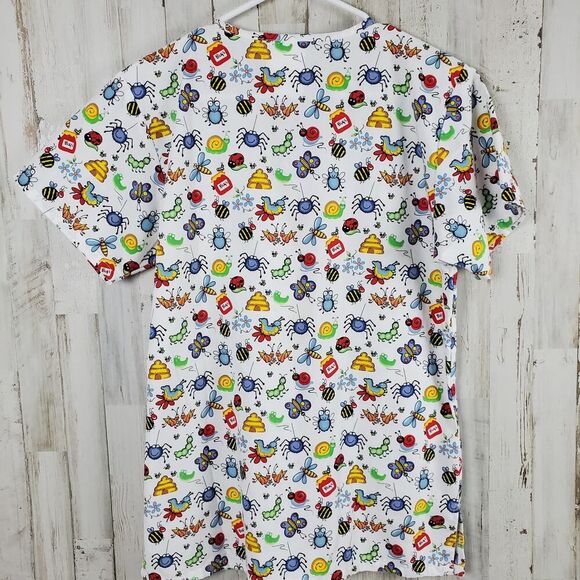 Uniform Advantage Scrub Top Bugs World Print Size XS - Picture 6 of 8